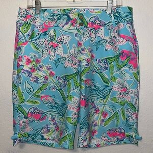 Lilly Pulitzer Floral Print Shorts - Blue and Pink